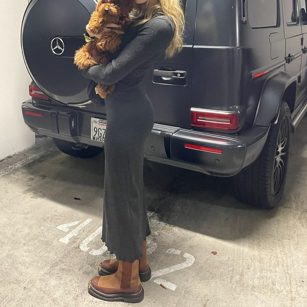 Charcoal Knit Maxi Dress